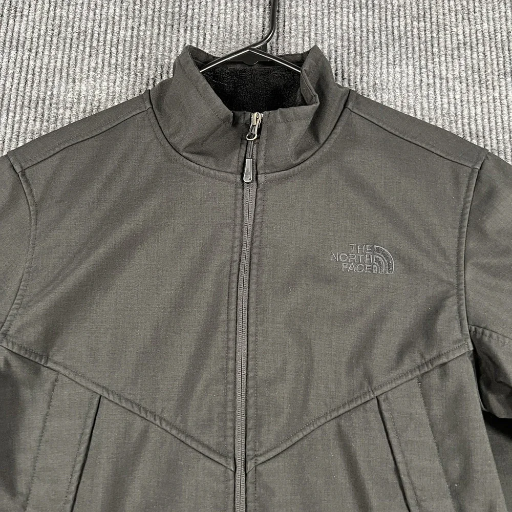 North Face Jacket Mens Medium Black Full Zip Polyester Soft Fleece Lined Outdoor